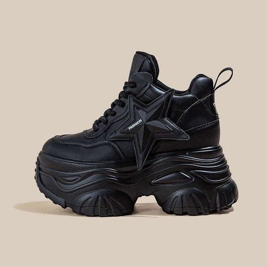 Damen Chunky Sneaker mit modischem Sternen-Design und extragroßer Sohle R&B