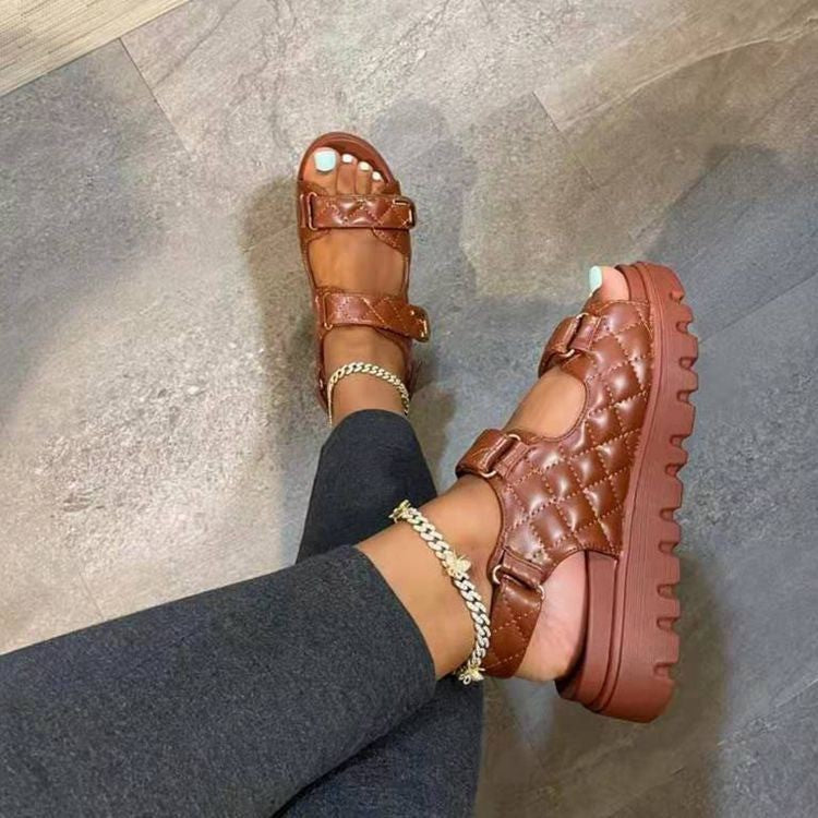 Damen Komfortable Sandalen mit modischem Riemendesign und rutschfester Laufsohle R&B
