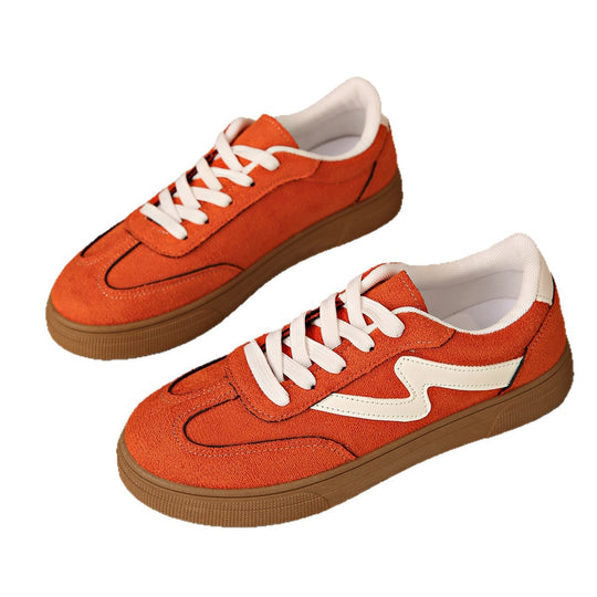 Damen Mode-Sneaker mit hochwertiger Veloursleder-Oberfläche und rutschfester Gummisohle R&B