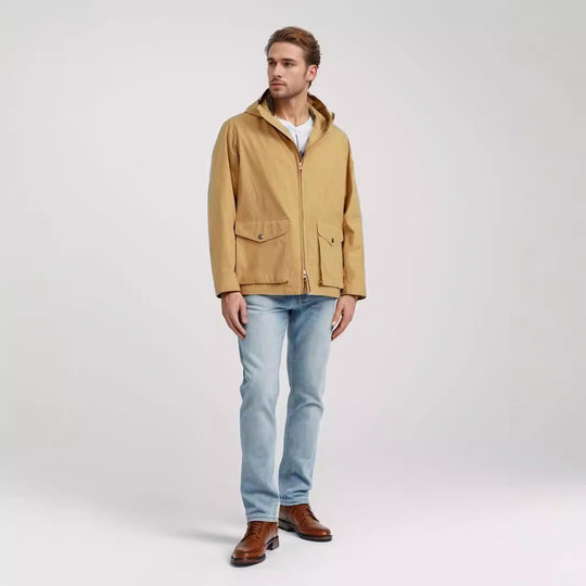 Herren funktionale Übergangsjacke mit abnehmbarer Kapuze R&B