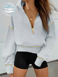Damen Sportlicher Kapuzenpullover mit seitlichem Reißverschluss und elastischem Saum R&B