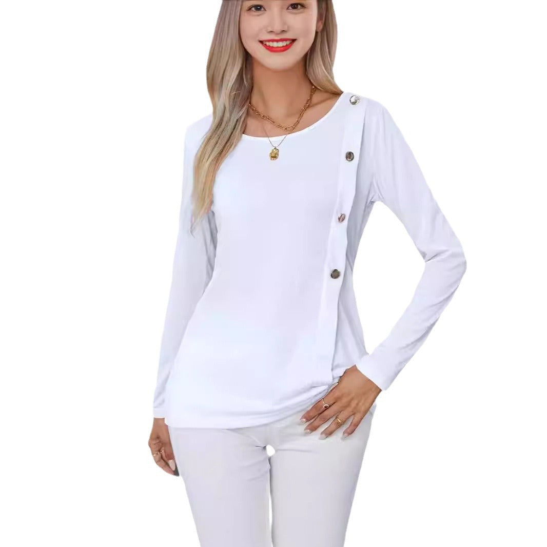 Damen Langarmshirt mit raffinierten Knopfdetails R&B