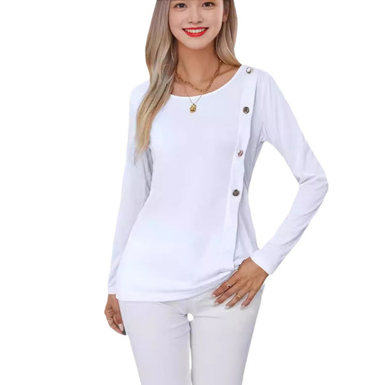 Damen Langarmshirt mit raffinierten Knopfdetails R&B