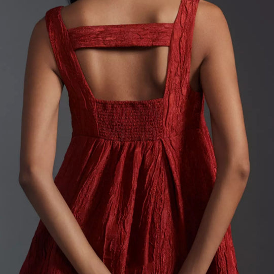 Damen Sommerkleid mit quadratischem Ausschnitt und voluminösem Schnitt R&B