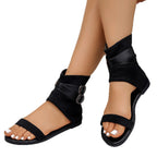 Damen modische Offene Stiefelsandalen mit Schnallen- und Reißverschluss-Detail R&B