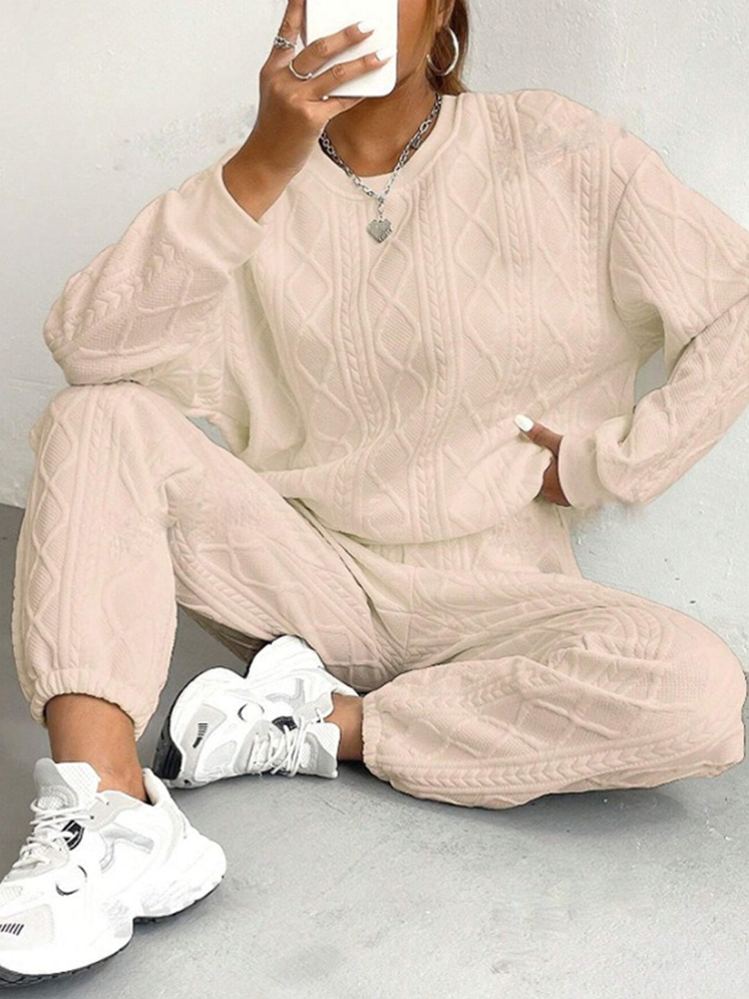 Damen gemütlicher Strickanzug R&B