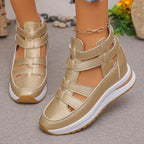 Damen sportive Sneaker-Sandalen mit atmungsaktiven Riemen und rutschfester Sohle R&B