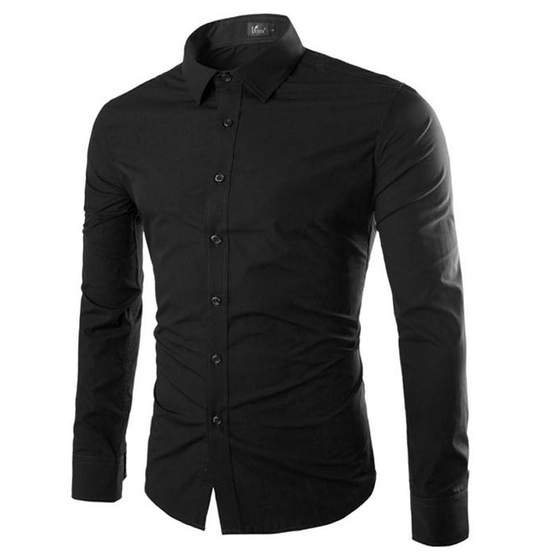 Herren elegante Langarmhemd R&B