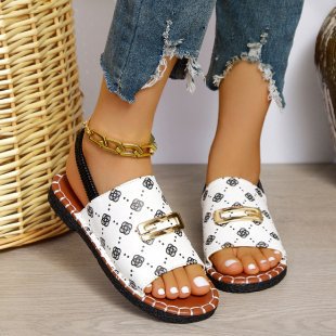 Damen Bequeme Open-Toe Sandalen mit modischem Schnallen-Detail R&B