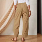 Damen Elegante Freizeithose mit elastischem Bund und praktischen Taschen R&B
