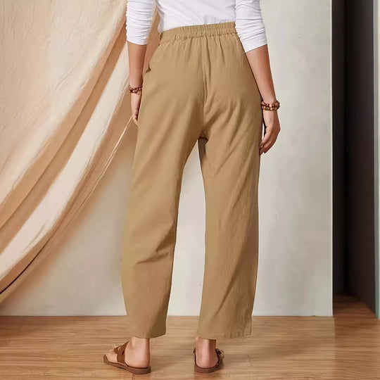 Damen Elegante Freizeithose mit elastischem Bund und praktischen Taschen R&B