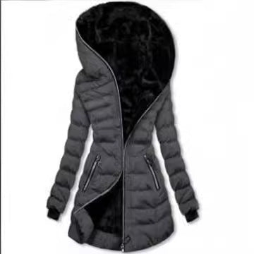 Damen gefütterte Winterjacke mit hohem Kragen und stilvollen Reißverschlusstaschen R&B
