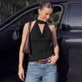 Damen Figurnahes Haltertop mit verspieltem Punktedesign R&B