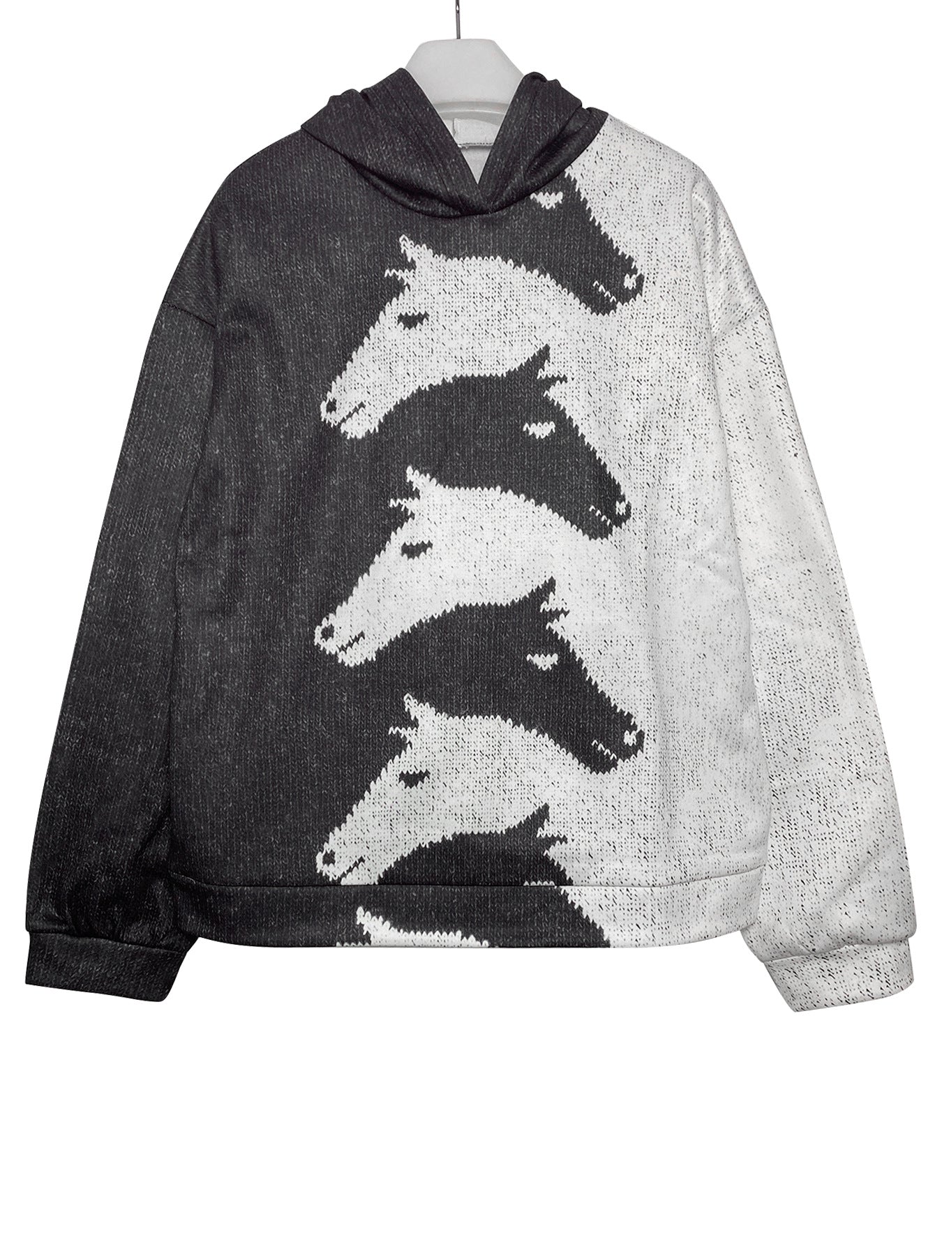 Damen Gemütlicher Hoodie mit Pferdemotiv R&B