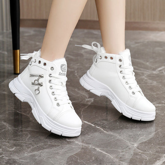 Damen Sportliche High-Top Sneakers mit modischen Details und kuscheligem Innenfutter R&B