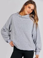 Damen lässiger Oversized Pullover mit schmalem Bund R&B