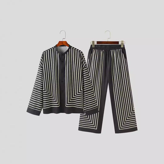 Damen Modernes Freizeit-Set mit geometrischem Muster R&B