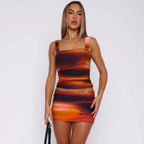 Damen Mini-Kleid mit gerafftem Oberteil und elastischem Bund R&B