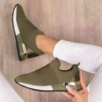 Damen Slip-On Sneakers mit atmungsaktiver Textilkonstruktion und modischem Metallic-Detail R&B