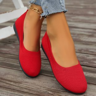 Damen bequeme Ballerinas aus elastischem Gewebe mit formschöner Sohle R&B