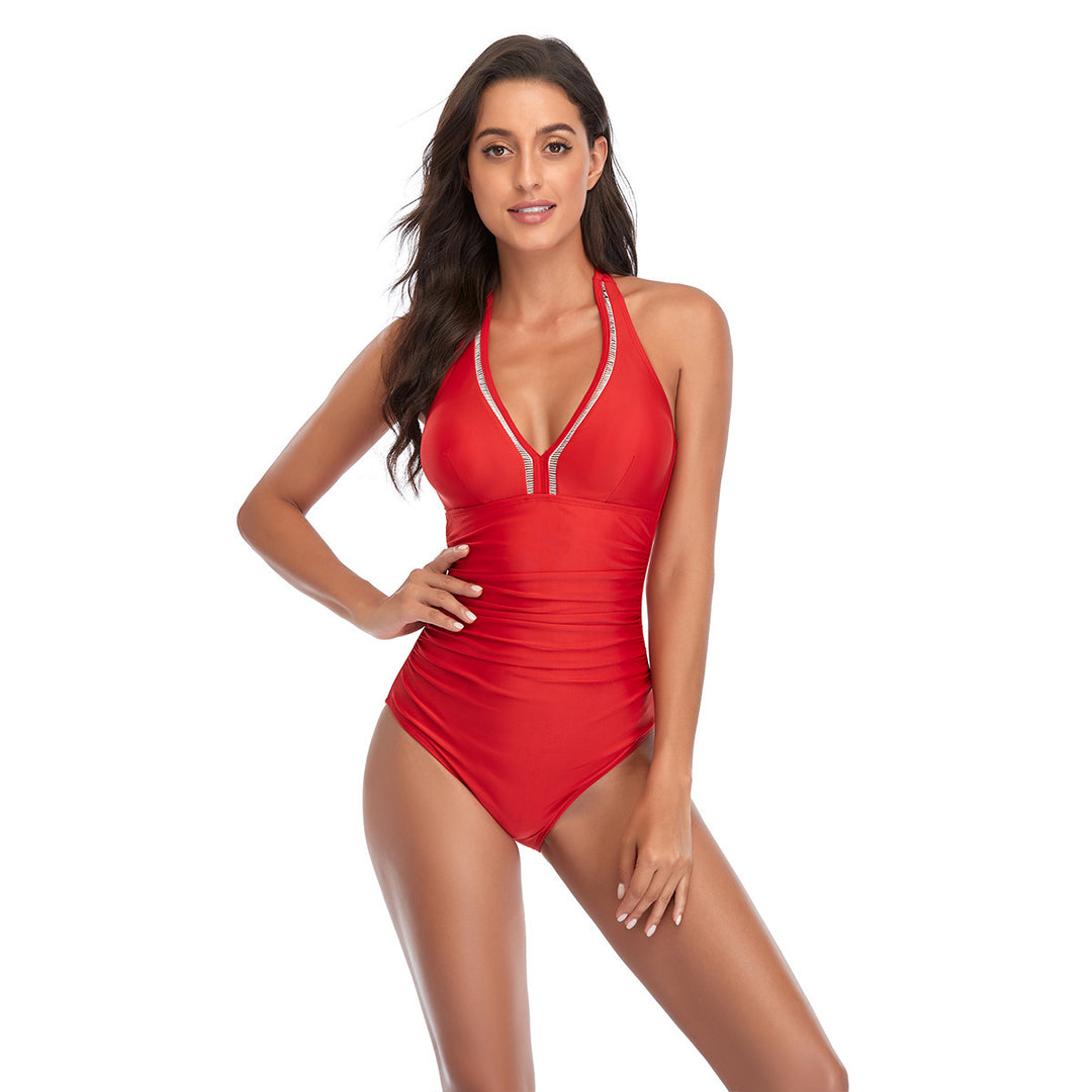 Damen Einteiler Badeanzug mit figurformendem Design und atmungsaktiven Einsätzen R&B