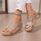 Damen Wedge-Sandalen mit eleganter Korksohle und modischem Design R&B