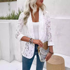 Damen elegante Spitzenjacke mit lässigem Schnitt R&B