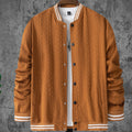 Herren stylische Bomberjacke mit strukturiertem Strickmuster und sportlichen Akzenten R&B