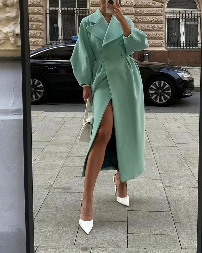 R&B | Damen Doppelreihiger Maximantel