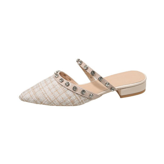 Damen elegante Mules mit funkelnden Strassdetails R&B