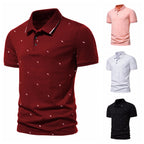 Herren Polohemd mit modischem Druck und hochwertigem Baumwollmaterial