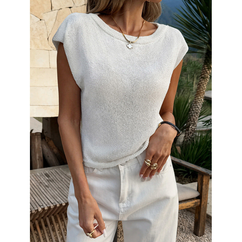 Damen Lässiges Strickoberteil mit überschnittenen Schultern und angenehm weichem Material R&B