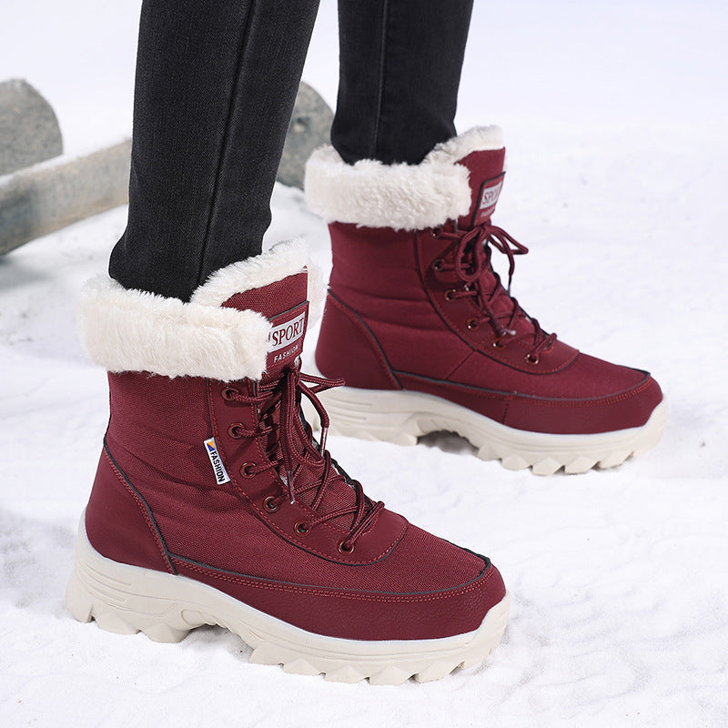 Damen winterliche Outdoor-Stiefel mit wärmeisolierendem Futter und rutschfester Sohle R&B