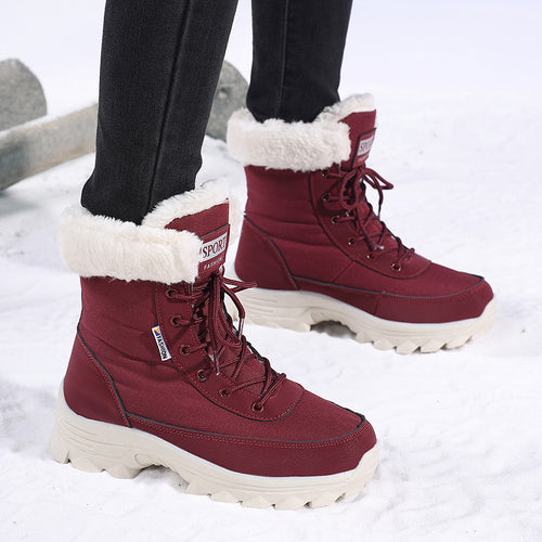 Damen winterliche Outdoor-Stiefel mit wärmeisolierendem Futter und rutschfester Sohle R&B