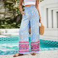 Damen Weite Sommerhose mit floralen Mustern und elastischem Bund R&B