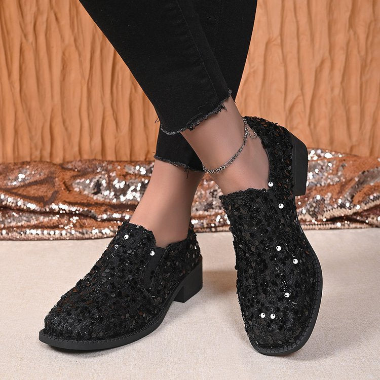Damen Glitzernde Mokassins mit funkelnden Pailletten R&B