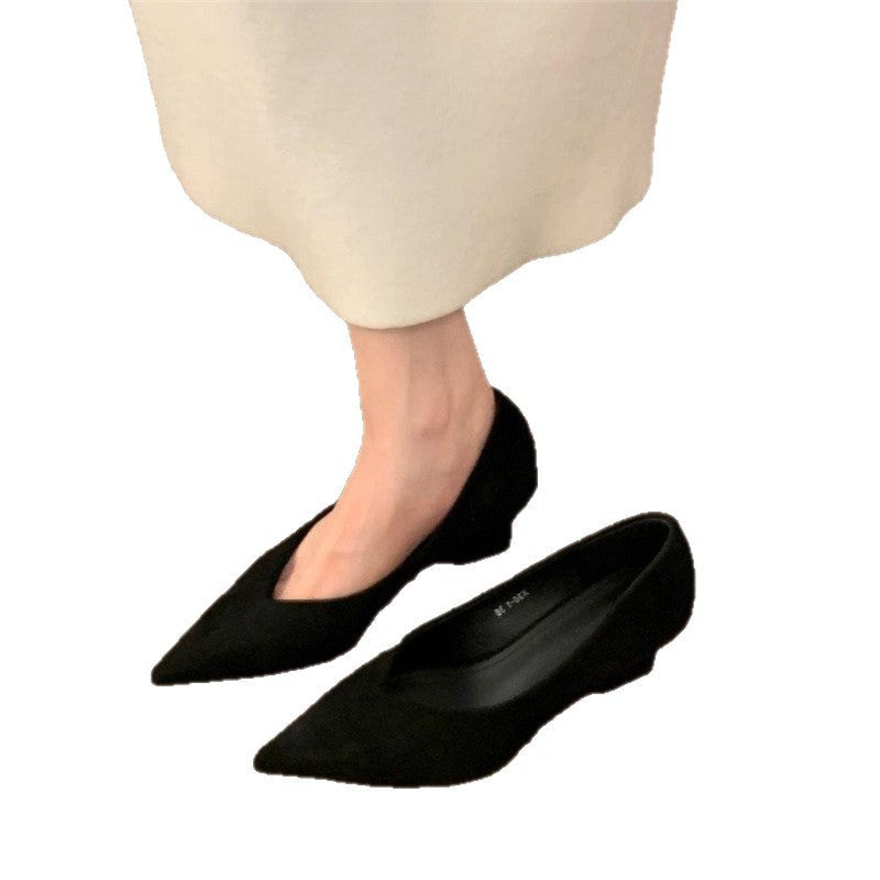 Damen spitze Wedge-Pumps aus samtweichem Velours R&B