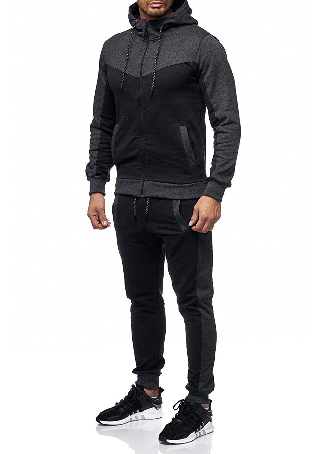 Herren Sportanzug mit Kapuze und seitlichen Taschen R&B