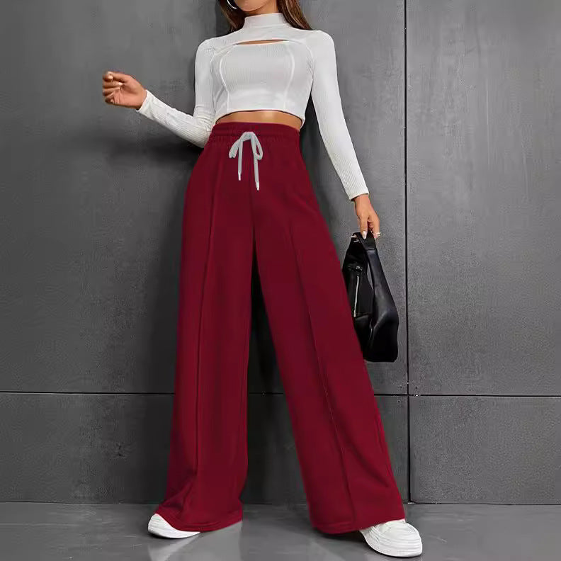 Damen weite Freizeit-Hose mit elastischem Bund und seitlichen Taschen R&B