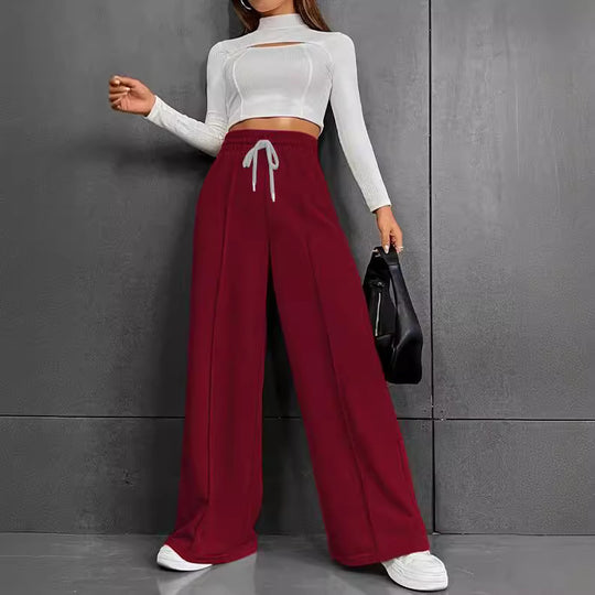 Damen weite Freizeit-Hose mit elastischem Bund und seitlichen Taschen R&B