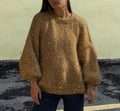 Damen Glitzernder Strickpullover mit weitem Schnitt und eleganten Akzenten R&B