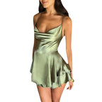Damen Minikleid mit elegantem ärmellosem Design und voluminösen Rüschendetails R&B