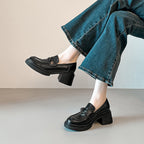 Damen Modische Loafers mit Blockabsatz R&B
