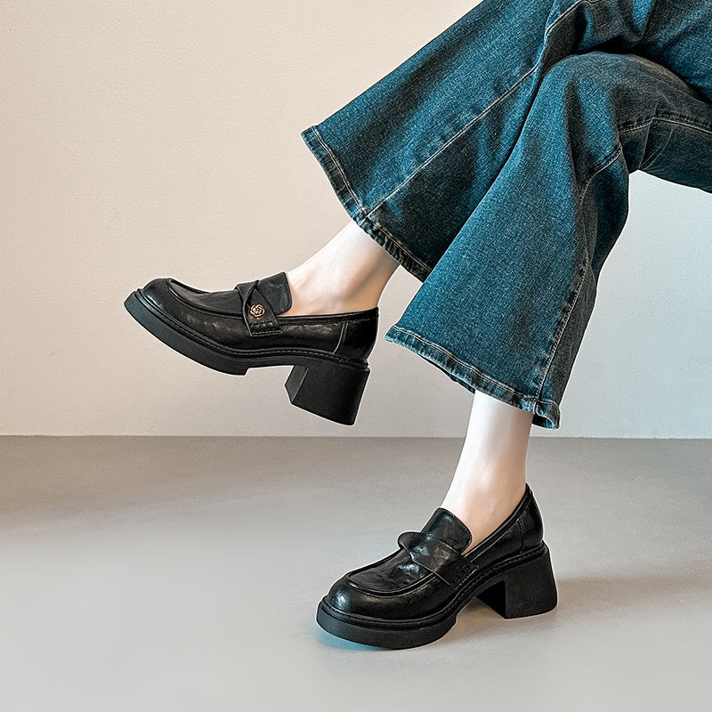 Damen Modische Loafers mit Blockabsatz R&B