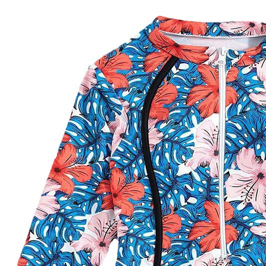 Damen Langärmliger Schwimmanzug mit floralem Muster R&B