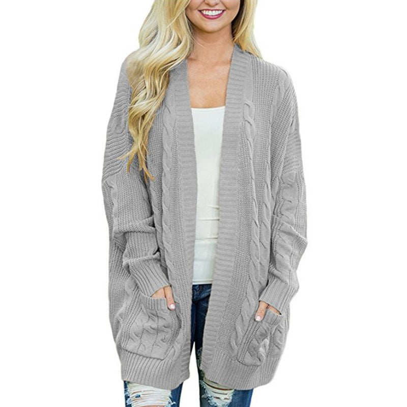 Damen Grobstrick Cardigan mit tiefen Taschen und eleganter Struktur R&B