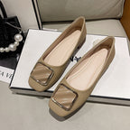 Damen elegante Ballerinas mit modischem Quadrat-Detail R&B