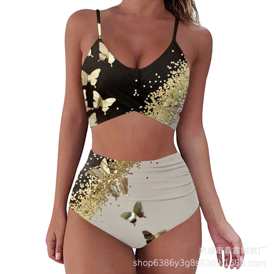 Damen Crop-Top Bikini-Set mit geflochtenem Design R&B