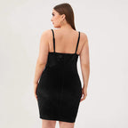 Damen elegantes, figurbetontes Partykleid aus Samt R&B