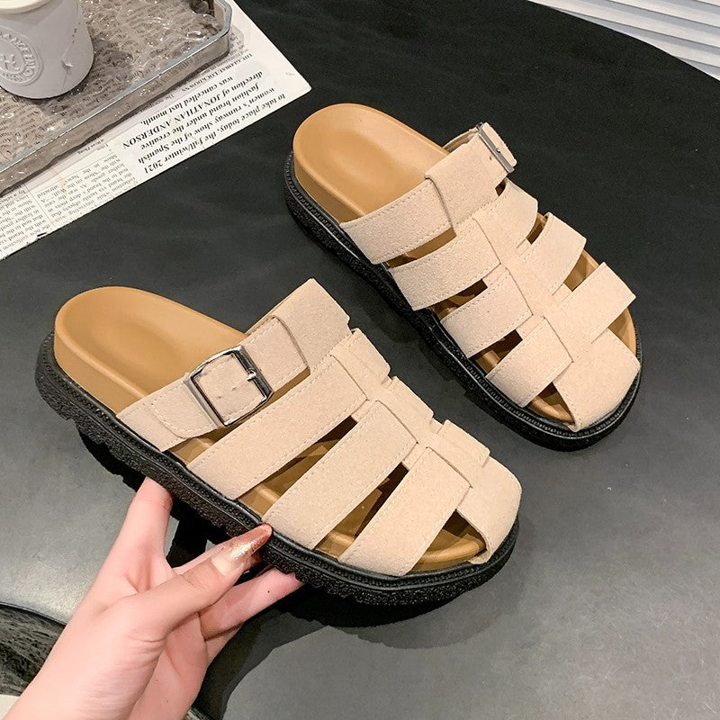 Damen Freizeitsandalen mit elastischen Riemen und modischem Verschluss EB